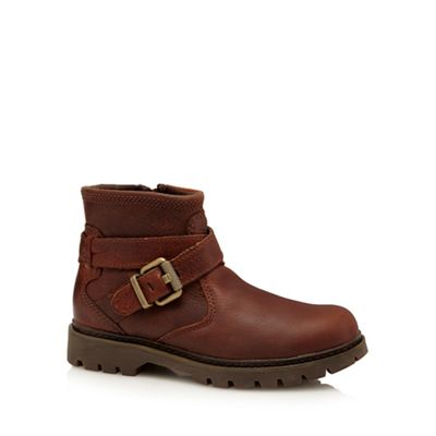 Caterpillar Brown 'Rey' leather ankle boots